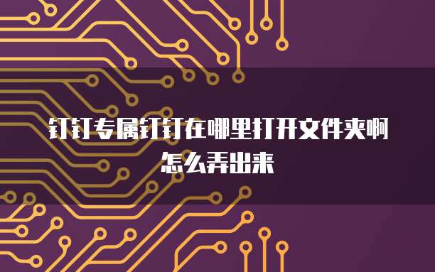 钉钉专属钉钉在哪里打开文件夹啊怎么弄出来