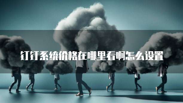 钉钉系统价格在哪里看啊怎么设置