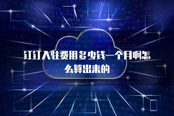 钉钉入驻费用多少钱一个月啊怎么算出来的