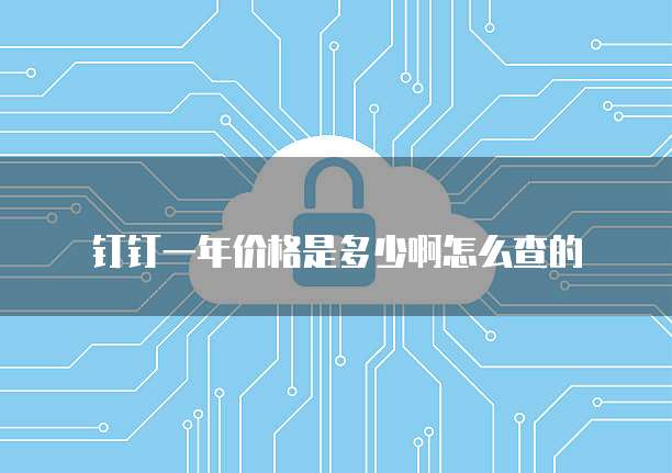 钉钉一年价格是多少啊怎么查的