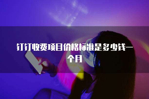 钉钉收费项目价格标准是多少钱一个月