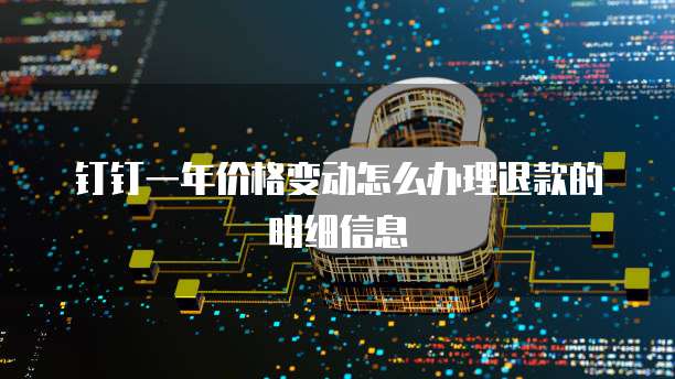 钉钉一年价格变动怎么办理退款的明细信息