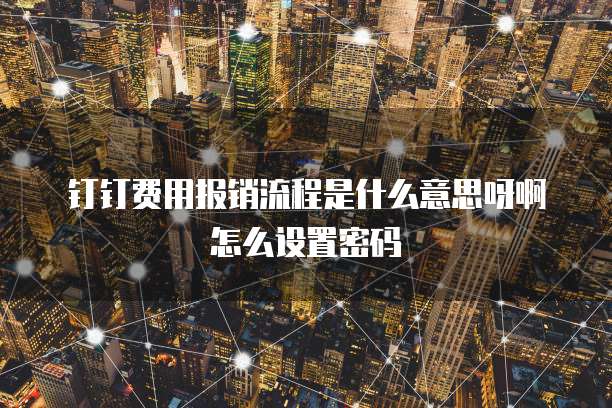 钉钉费用报销流程是什么意思呀啊怎么设置密码