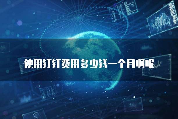 使用钉钉费用多少钱一个月啊呢