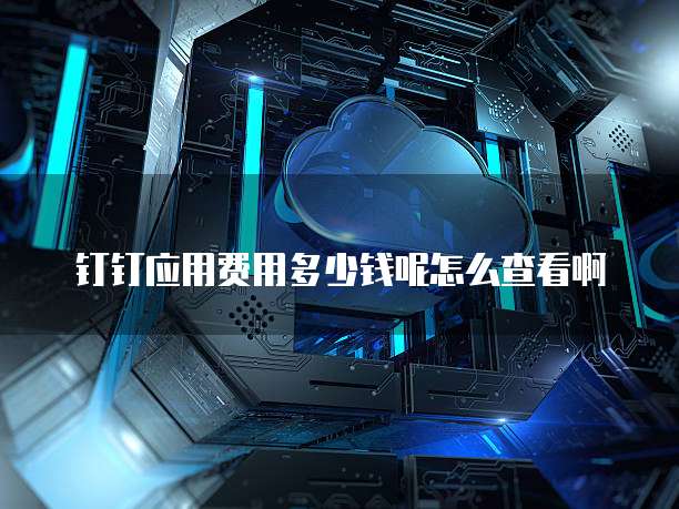 钉钉应用费用多少钱呢怎么查看啊