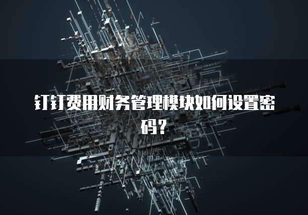 钉钉费用财务管理模块如何设置密码?