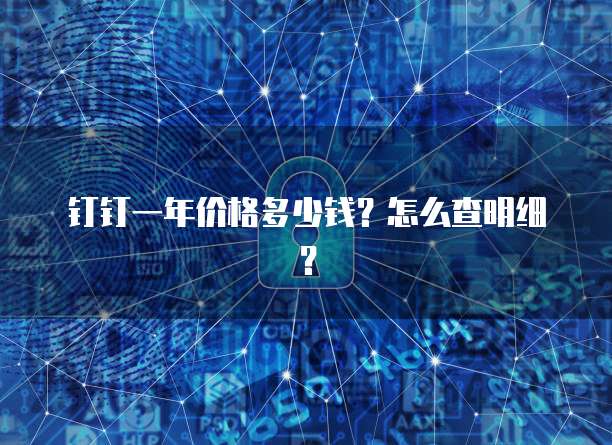 钉钉一年价格多少钱?怎么查明细?