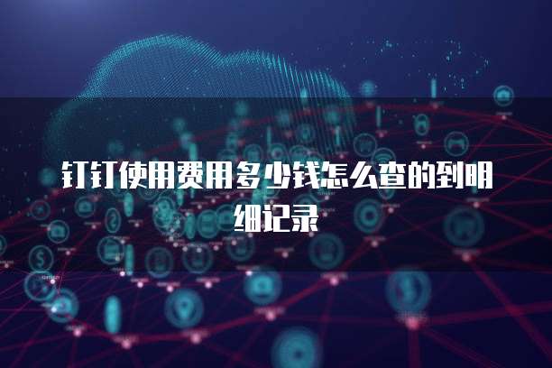 钉钉使用费用多少钱怎么查的到明细记录