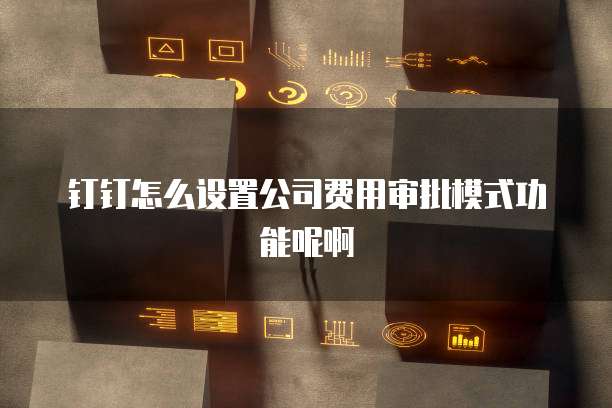 钉钉怎么设置公司费用审批模式功能呢啊