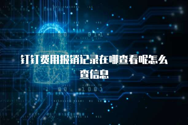 钉钉费用报销记录在哪查看呢怎么查信息