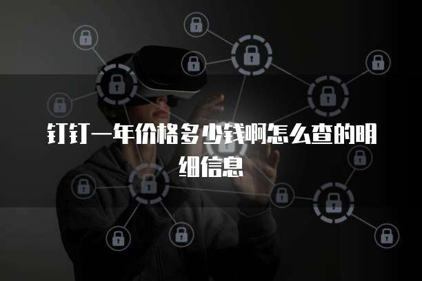 钉钉一年价格多少钱啊怎么查的明细信息