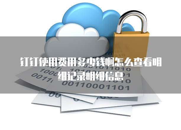 钉钉使用费用多少钱啊怎么查看明细记录明细信息