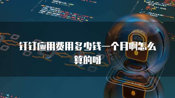 钉钉应用费用多少钱一个月啊怎么算的呀