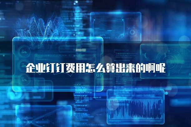 企业钉钉费用怎么算出来的啊呢
