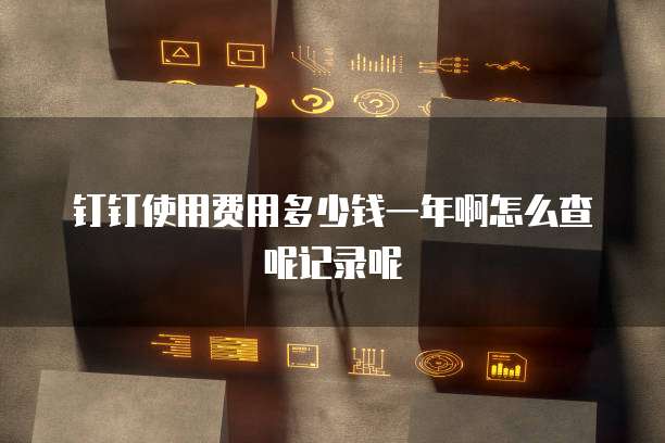 钉钉使用费用多少钱一年啊怎么查呢记录呢