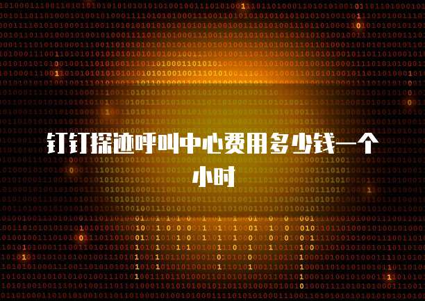 钉钉探迹呼叫中心费用多少钱一个小时
