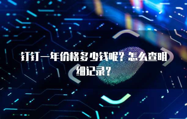 钉钉一年价格多少钱呢?怎么查明细记录?