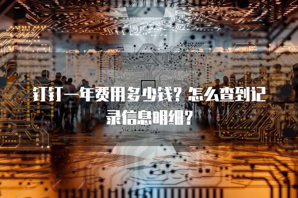 钉钉一年费用多少钱?怎么查到记录信息明细?
