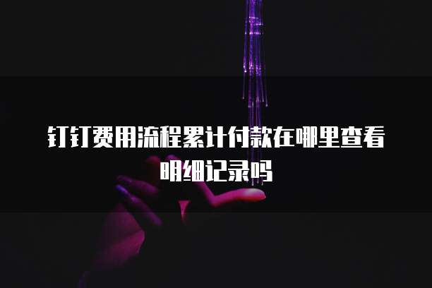 钉钉费用流程累计付款在哪里查看明细记录吗