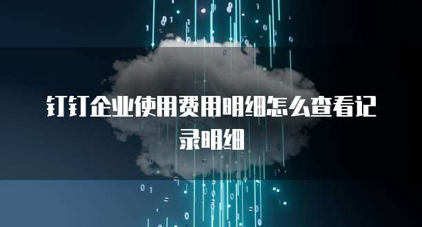 钉钉企业使用费用明细怎么查看记录明细