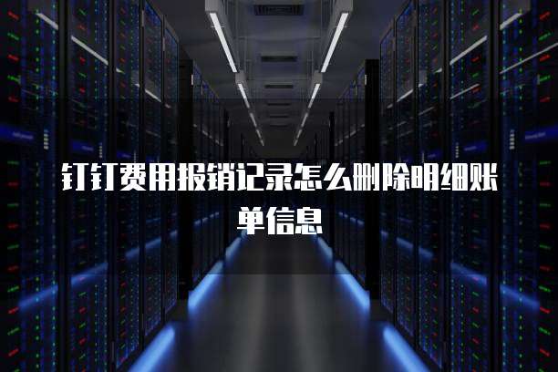 钉钉费用报销记录怎么删除明细账单信息