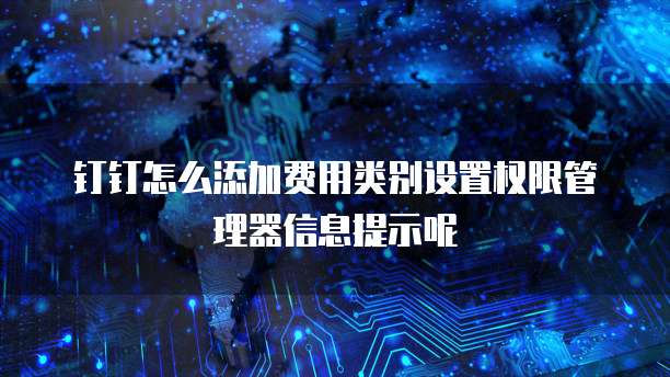 钉钉怎么添加费用类别设置权限管理器信息提示呢