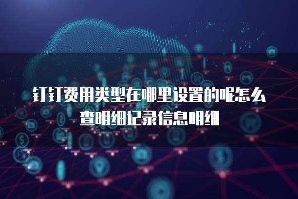 钉钉费用类型在哪里设置的呢怎么查明细记录信息明细