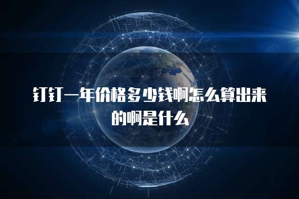钉钉一年价格多少钱啊怎么算出来的啊是什么