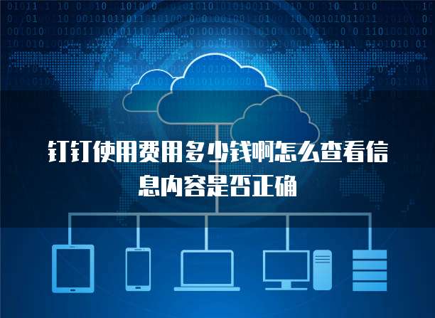 钉钉使用费用多少钱啊怎么查看信息内容是否正确