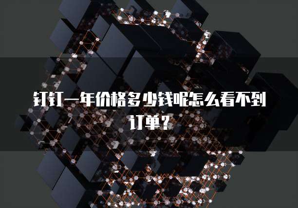 钉钉一年价格多少钱呢怎么看不到订单?
