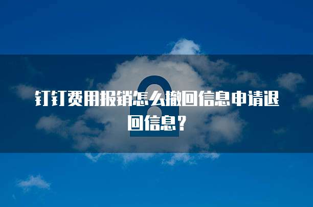 钉钉费用报销怎么撤回信息申请退回信息?