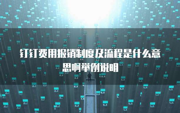 钉钉费用报销制度及流程是什么意思啊举例说明