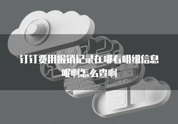 钉钉费用报销记录在哪看明细信息呢啊怎么查啊