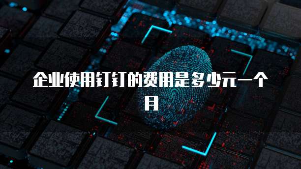 企业使用钉钉的费用是多少元一个月