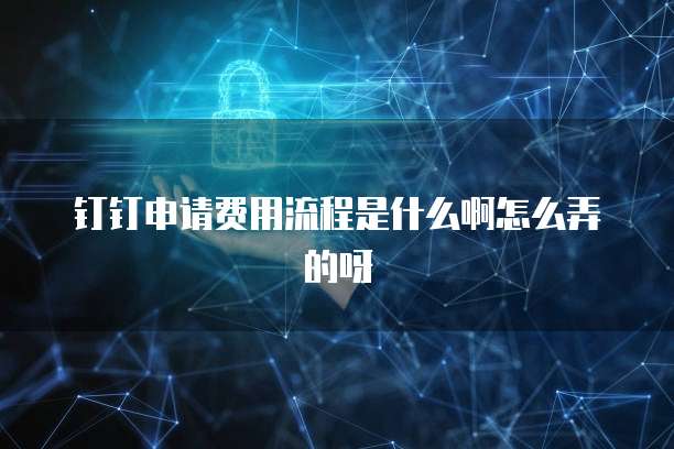 钉钉申请费用流程是什么啊怎么弄的呀