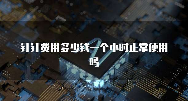 钉钉费用多少钱一个小时正常使用吗