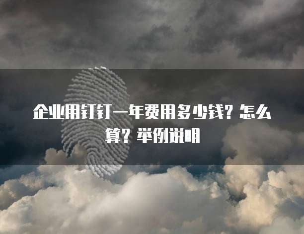 企业用钉钉一年费用多少钱？怎么算？举例说明