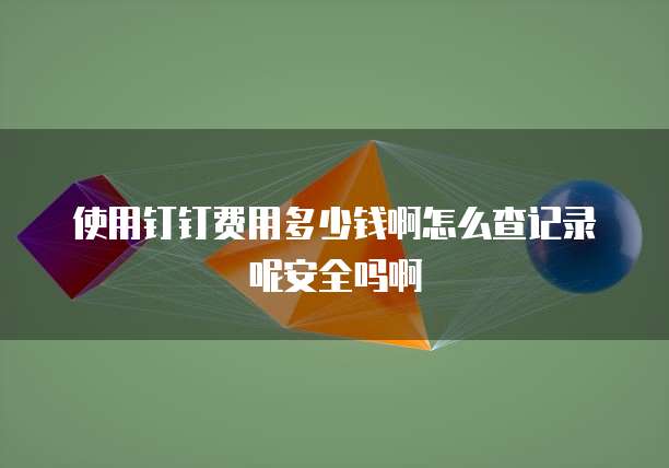 使用钉钉费用多少钱啊怎么查记录呢安全吗啊