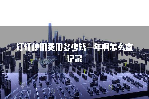 钉钉使用费用多少钱一年啊怎么查记录