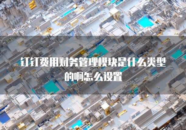 钉钉费用财务管理模块是什么类型的啊怎么设置