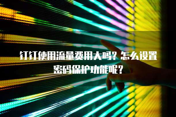 钉钉使用流量费用大吗?怎么设置密码保护功能呢?