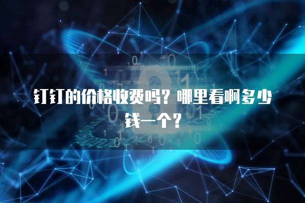 钉钉的价格收费吗?哪里看啊多少钱一个?