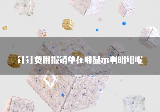 钉钉费用报销单在哪显示啊明细呢