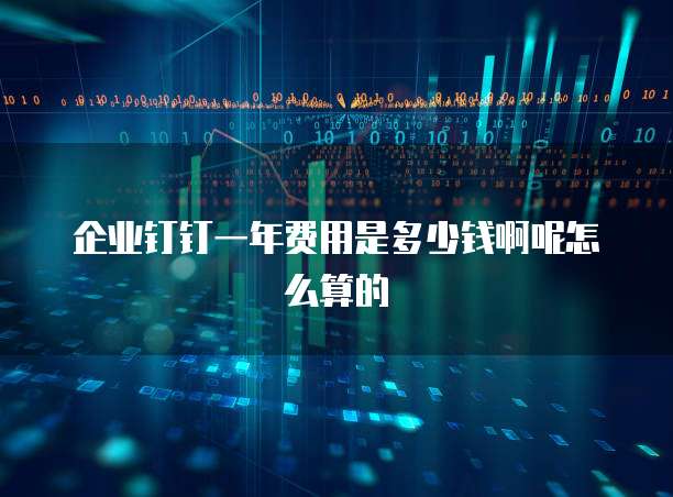 企业钉钉一年费用是多少钱啊呢怎么算的