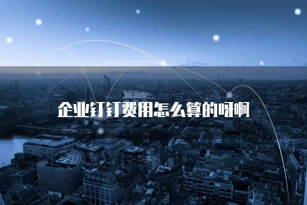 企业钉钉费用怎么算的呀啊