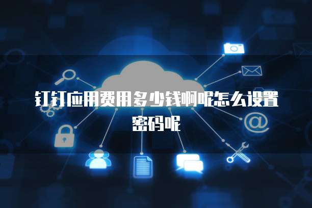 钉钉应用费用多少钱啊呢怎么设置密码呢