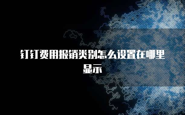 钉钉费用报销类别怎么设置在哪里显示