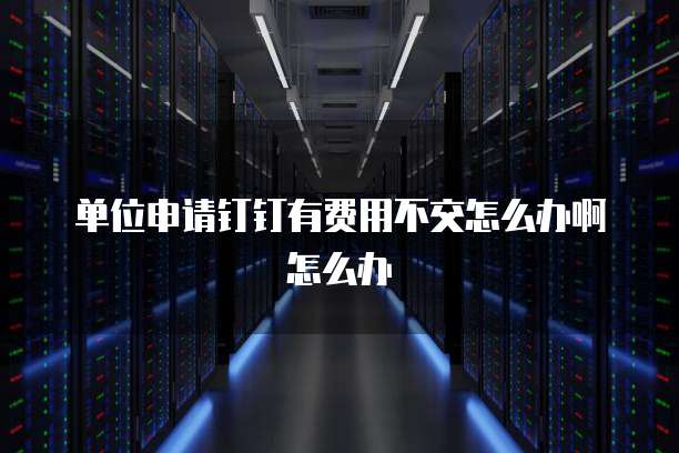 单位申请钉钉有费用不交怎么办啊怎么办