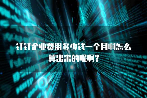 钉钉企业费用多少钱一个月啊怎么算出来的呢啊?
