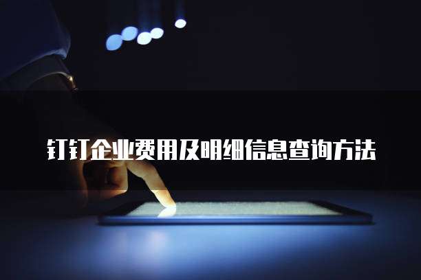 钉钉企业费用及明细信息查询方法